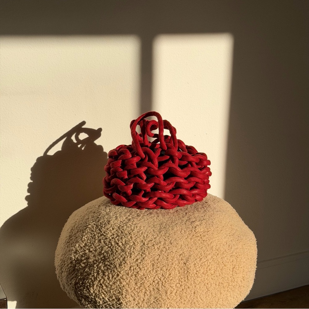Elegant Red Woven Mini Bag